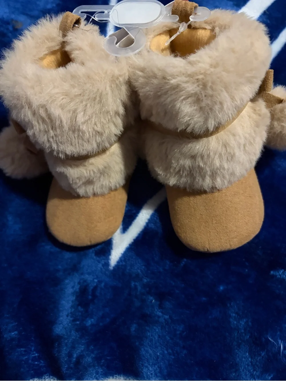 Plush Faux-Fur Tan Baby Boots